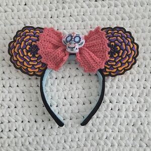 Disney Colorful Floral Headband with Pink Bow